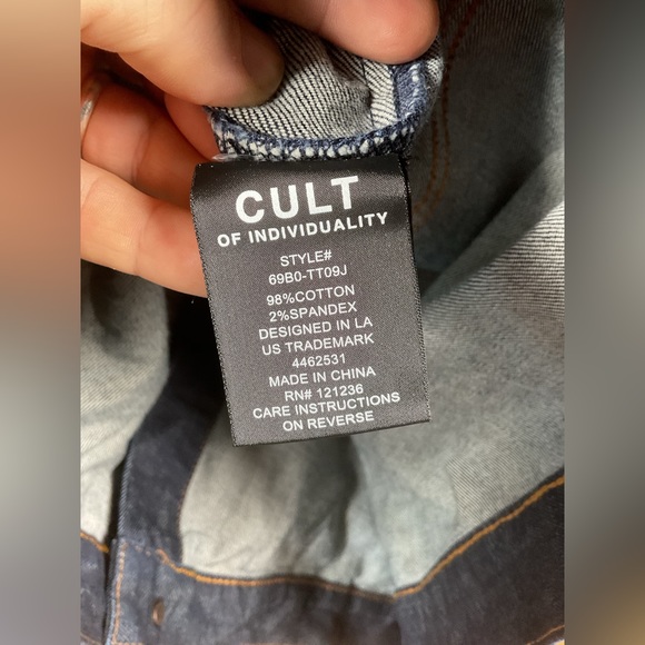 Cult of Individuality Men's XL Dense Contrast Stitch Denim Jacket - Picture 8 of 16